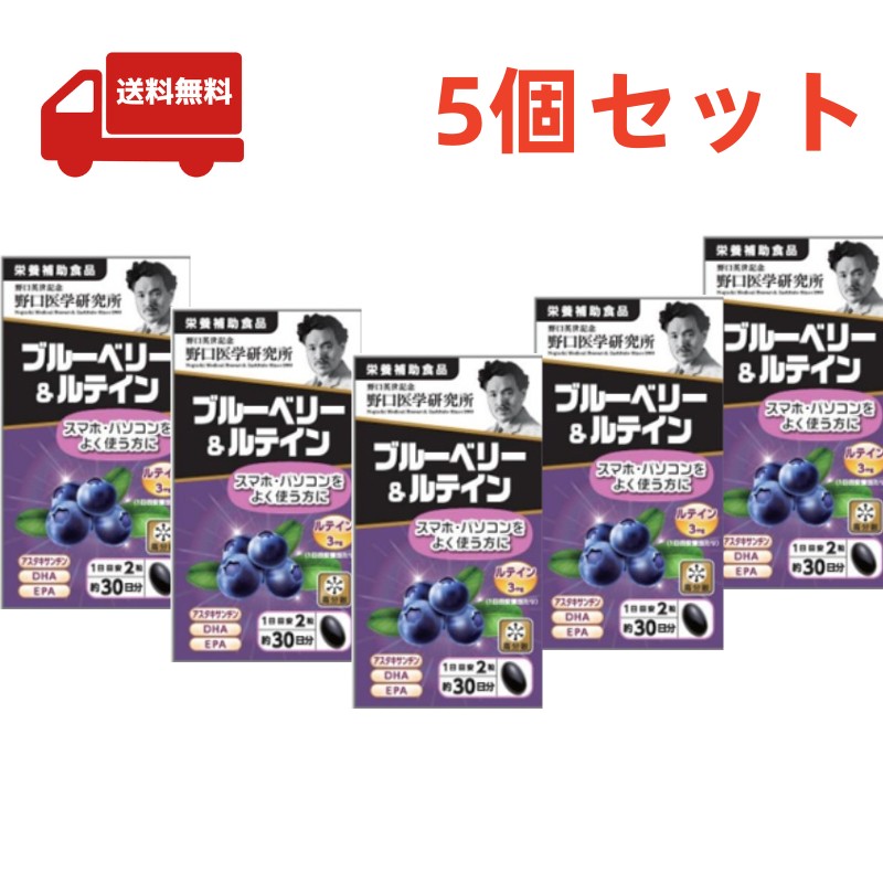 格安人気 送料無料 5個セット 野口医学研究所 ブルーベリー ルテイン 約30日分 60粒 栄養補助食品 fucoa.cl