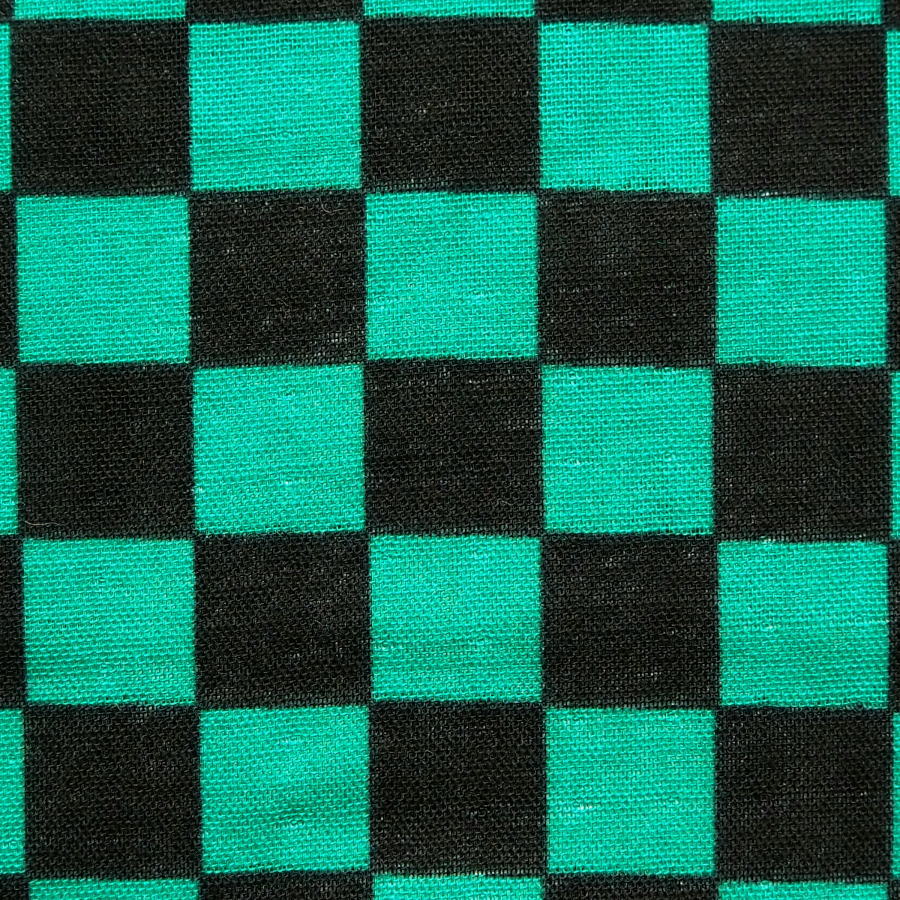 楽天市場 ダブルガーゼ生地 竈門の布 人気コミックキャラクター衣装 市松模様 緑 黒 ｔｍ７７０ １ａ 21年 入園入学 商用利用可能 京都カナリヤ手芸店