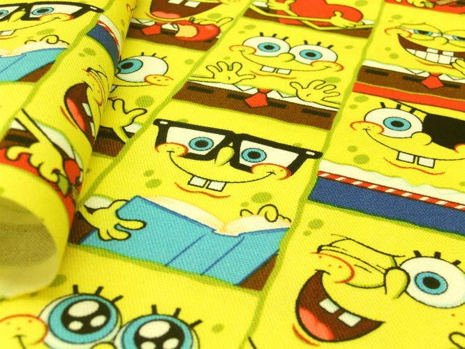 楽天市場 キャラクター生地 布 スポンジボブ ｇ９９７９ １ａ 21年 継続 入園入学 商用利用不可 京都カナリヤ手芸店