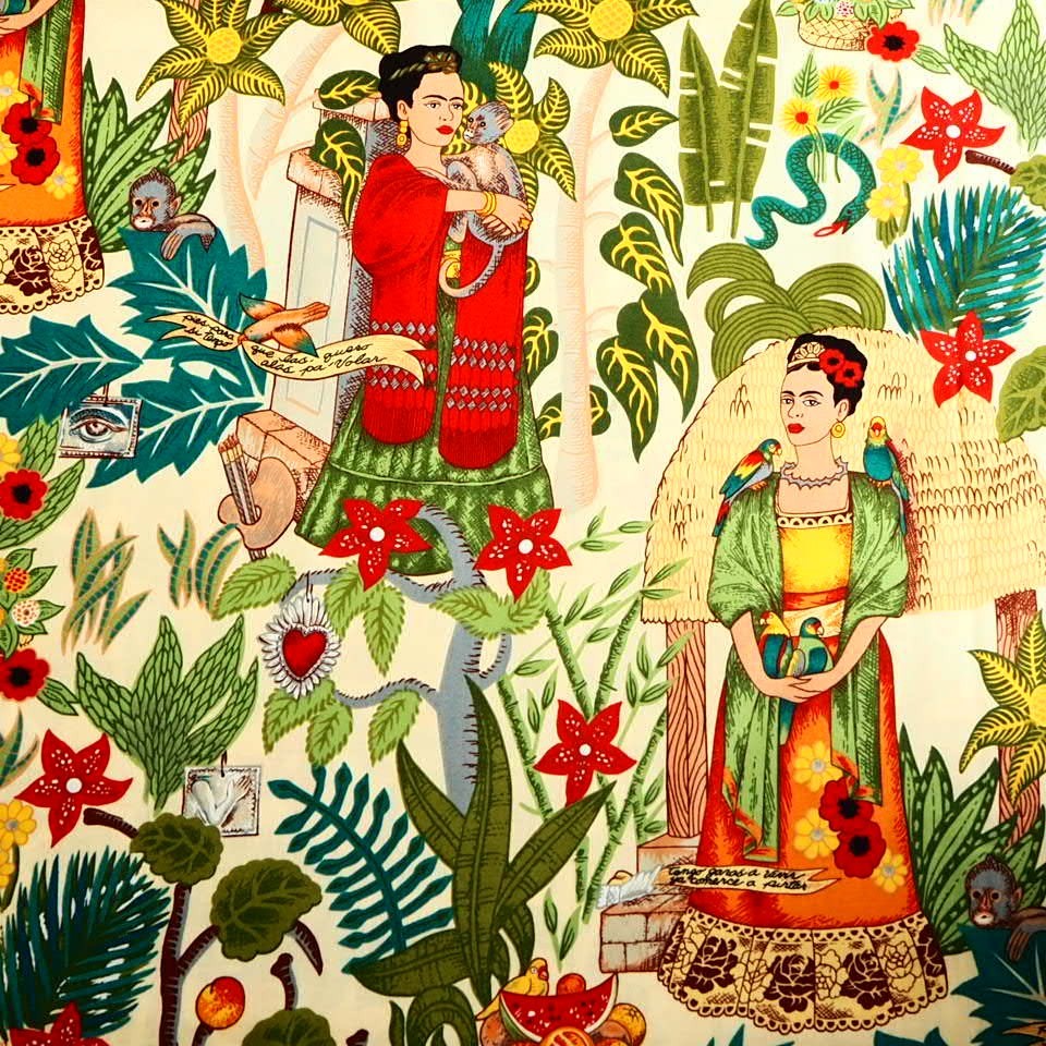 楽天市場 生地 布 輸入 Usaコットン Frida S Garden ６７５２ａフリーダ メキシコ 女性 画家 アレキサンダーヘンリー 商用利用可能 京都カナリヤ手芸店