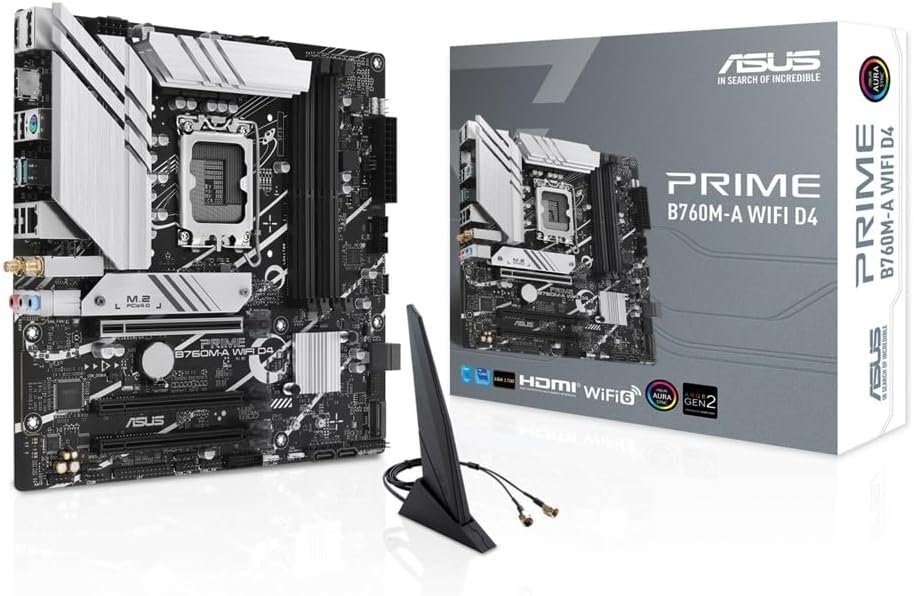 ASUS PRIME B760M-A WIFI D4 intel 第14・13・12世代 CPU対応 LGA1700 B760 搭載 DDR4 mATX マザーボード※商品説明欄を必ずご確認ください