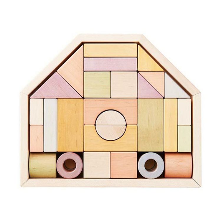 つみき 積木 木製 エドインター ツミキ 知育玩具 シンプル 木のおもちゃ つみきのいえ M 木製玩具 積み木の家 つみきセット 白木 プレゼント ギフト Made in Japan エド・インター 【toy】