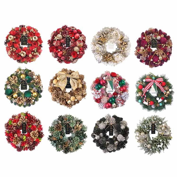 楽天市場】クリスマスリース CMナチュラルハートリースM レッド