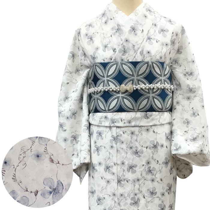 楽天市場】レース着物 花柄【限定品02】ラッセルレース 着物 袷