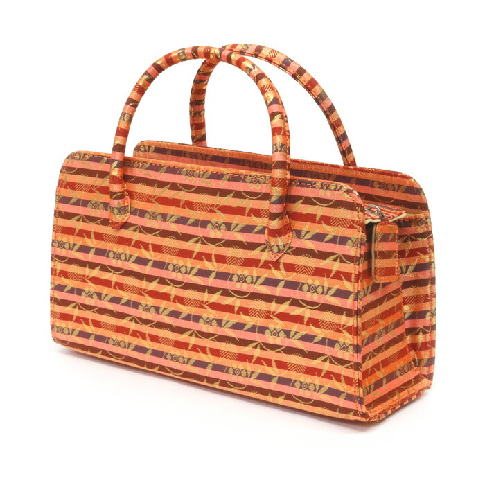 値下げ！利休バッグ　送料込 楽天市場】【訳あり】利休バッグ(1128A03) 金襴 縞 文様 和装バッグ