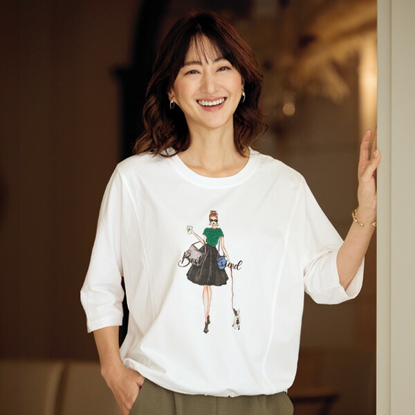 Tシャツ プルオーバー  レディース おしゃれ 春夏 ミセス シニア ファッション 40代 50代 60代 70代 メッシュ重ね ロゴＴシャツ Tシャツ プルオーバー レディース おしゃれ 春夏 ミセス シニア