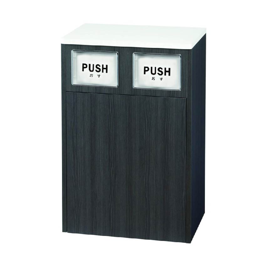 雰囲気のある『TRASH』木製のゴミ箱　ダストボックス 職人が仕上げた木製ゴミ箱「HANGER DUST W」シャンパンベージュ