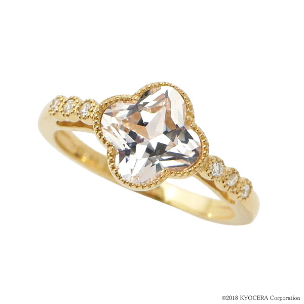 ﾎﾜｲﾄｻﾌｧｲｱﾘﾝｸﾞ(ﾘﾘｰｶｯﾄ/1.80ct/ﾐﾙ打ち/K18ｲｴﾛｰｺﾞｰﾙﾄﾞ) プレゼント ギフト｜京セラジュエリー店