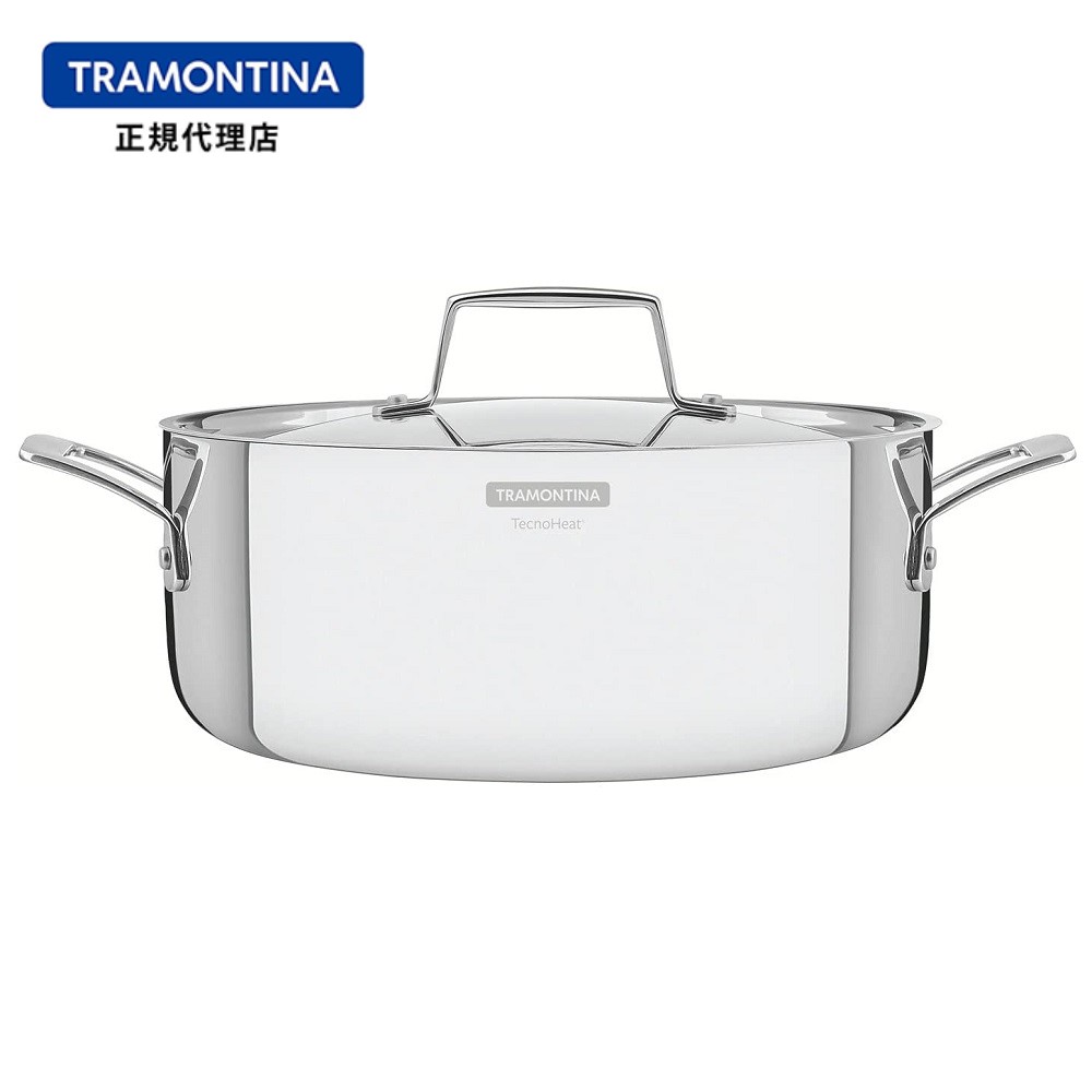 【送料無料】TRAMONTINA グラーノ キャセロール 24cm トラモンティーナ【キャセロール】【両手鍋】【蓋付き】【食洗器対応】【IH対応】｜キョウダイ マーケット