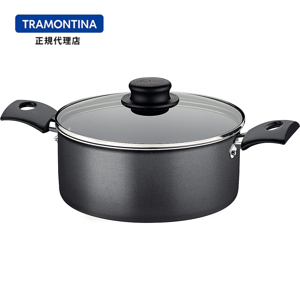 【送料無料】TRAMONTINA トリム 両手鍋 キャセロール 24cm アルミ製 ノンスティック フッ素コートトラモンティーナ 【軽量】【キャセロール】【アルミ鍋 フッ素 テフロン コーティング】【スターフロンマックス】【くっつかない】【食洗器対応】｜母の日 母の日ギフト2026