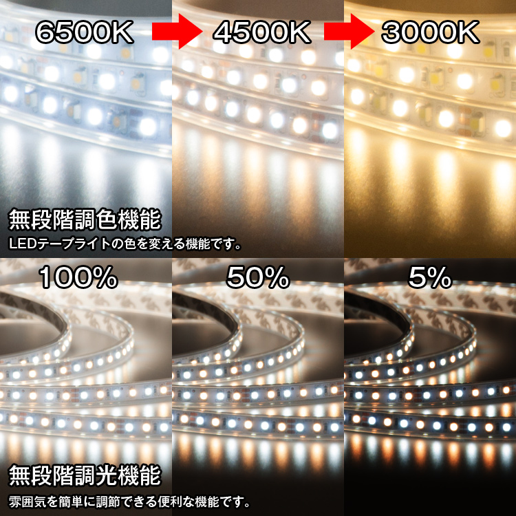 楽天市場 Ledテープライト 15m 調光調色 3528 防水タイプ リモコン対応 高輝度 イルミネーション Wifi 2 4g ダプター 正面発光 間接照明 看板照明 陳列照明 足元灯 棚下照明 作業灯 店舗照明 集魚灯 バーライト Diy自作 共同照明led専門店