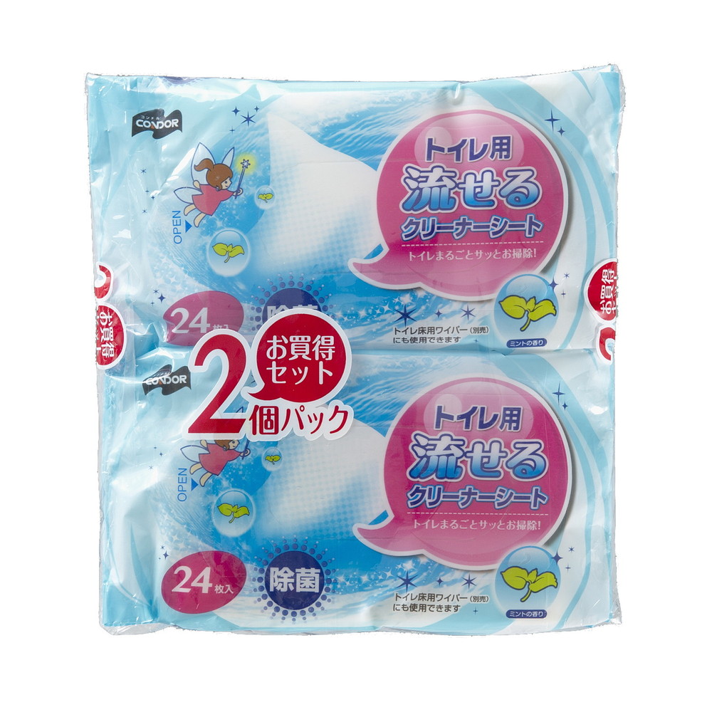 楽天市場】コンドル トイレ用流せるクリーナーシート 24枚入り : ポッチ