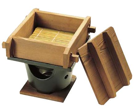 楽天市場】桧 角蒸ミニセイロセット 大(湯入れ付)【 セイロ 蒸籠