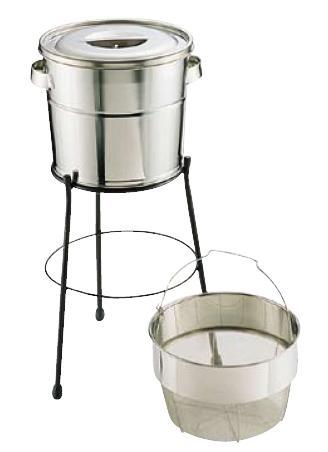 野菜水切り器 ステンレス 18-8　バケットIII　スタンド式（丸型洗いカゴ式）　13L　中目（8メッシュ）(1-0290-0902)｜食器の通販 KYOEI
