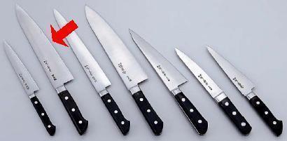 送料無料 包丁・ナイフ 堺菊守日本鋼包丁（口金付）　牛刀　（両刃）　36cm　(1-0314-0207)
