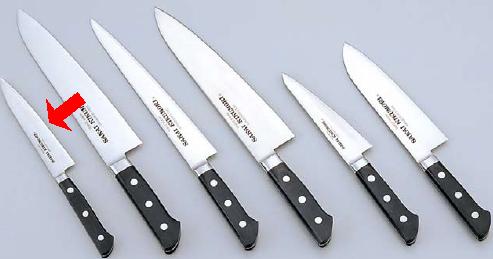 包丁・ナイフ 堺菊守SKKバナジウム鋼包丁（口金付）　ペティナイフ　（両刃）　12cm　(1-0314-0901)｜食器の通販 KYOEI