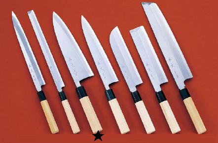 包丁・ナイフ 佐文　青鋼　出刃包丁　（片刃）　18cm　(1-0297-1301)