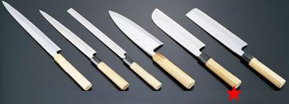 送料無料 包丁・ナイフ 堺 孝行 シェフ和包丁 銀三綱 鎌型薄刃(片刃) 21cm (1-0303-0503)