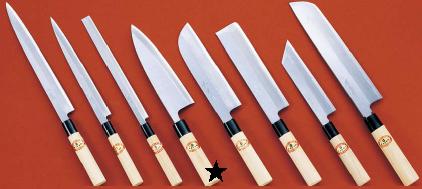 送料無料 包丁・ナイフ 堺　孝行作　霞研 出刃（片刃）包丁　19.5cm　(1-0303-1004)｜食器の通販 KYOEI