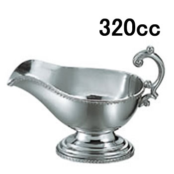 ソースポット・グレービーポット・カレーポット ステンレス製 洋食器 UK18-8　菊渕ソースポット　中(320cc)(EBM26)(1865-04)｜食器の通販 KYOEI