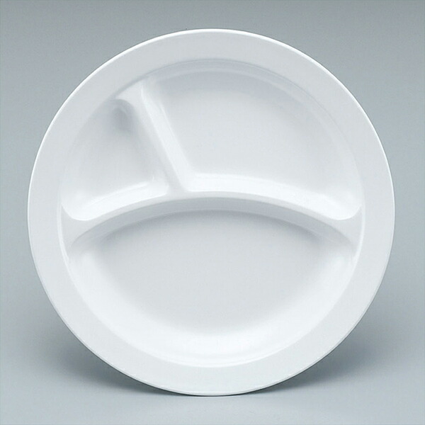 楽天市場】メラミン 3ツ切プレート ホワイト (200×200×H21mm) [M-333KW