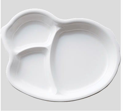 ※10個セット※メラミン子供用食器 ひよこプレート 白 (222&times;176&times;28mm) Daiwa(台和）［MC-45-W］ 業務用 プラスチック製 保育園・幼稚園｜食器の通販 KYOEI