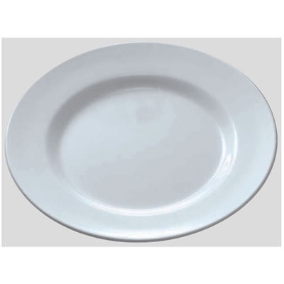 Daiwa|プラスチック食器|メラミン製|業務用|無地食器|学食|社員食堂|病院|施設 10個セット/10個以上端数注文可 ミート皿・大　ホワイト(Φ234×H22mm)　(台和)[NO.2-W]
