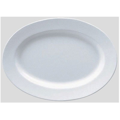 Daiwa|プラスチック食器|メラミン製|業務用|無地食器|学食|社員食堂|病院|施設 10個セット/10個以上端数注文可 小判皿・大　ホワイト(293×213×H25mm)　(台和)[NO.22-W]