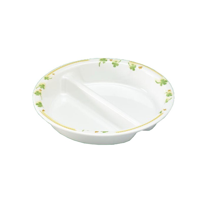 楽天市場】メラミン 三ツ仕切プレート 直径234mm H30mm アイボリー