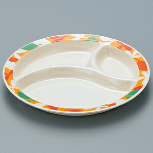 楽天市場】メラミン 無地食器 3ツ切ランチ皿 アイボリー (φ243×H28mm