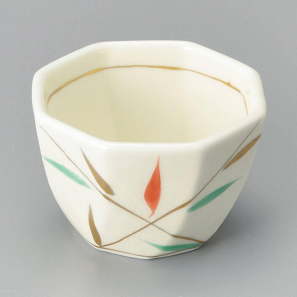 【5点セット販売】強化セラミック 金彩あし八角小鉢(小) (7.5×4.8cm) UTSUWA[95-3-757] 日本製 和食器 KYOEI陶器市 代引不可