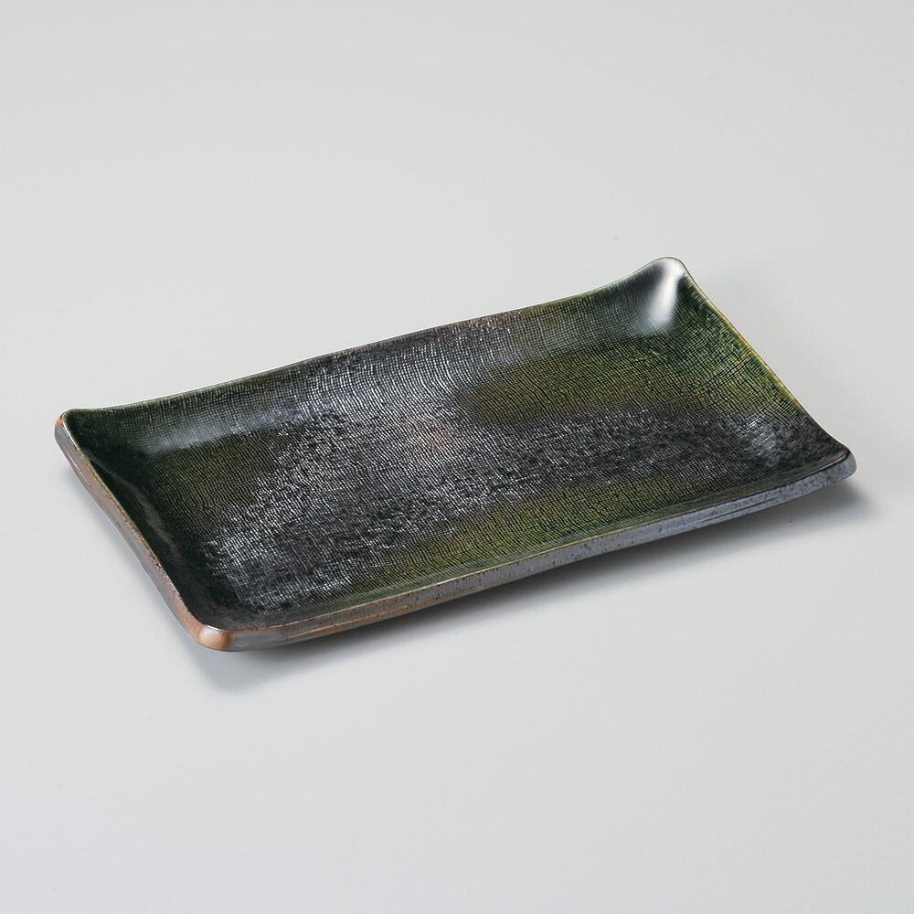 【1点販売/5点セット販売】強化セラミック 墨緑彩長角大皿 (27&times;16&times;2.4cm) UTSUWA[130-3-727] 日本製 和食器 KYOEI陶器市 代引不可｜食器の通販 KYOEI