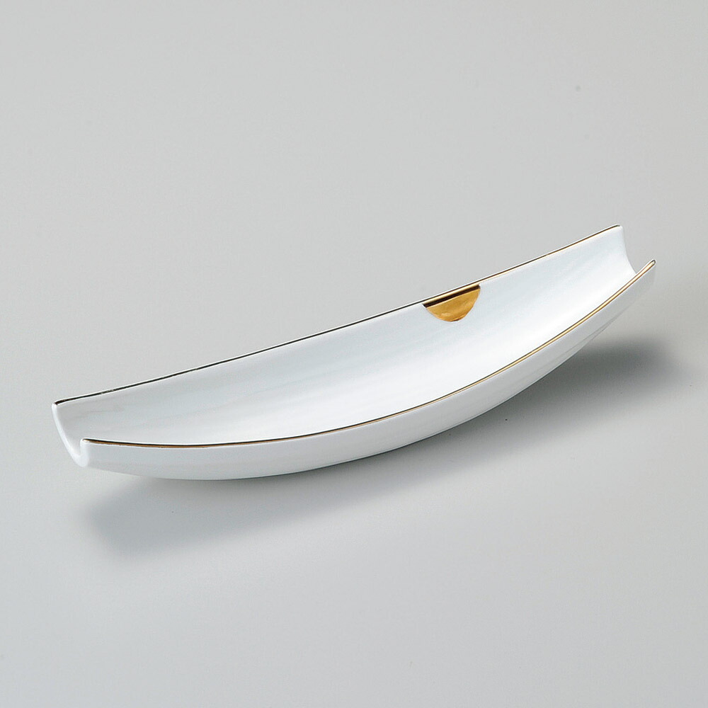 【1点販売/5点セット販売】強化セラミック 白磁舟形金線紋鉢 (23&times;6&times;4.5cm) UTSUWA[133-6-717] 日本製 和食器 KYOEI陶器市 代引不可｜食器の通販 KYOEI