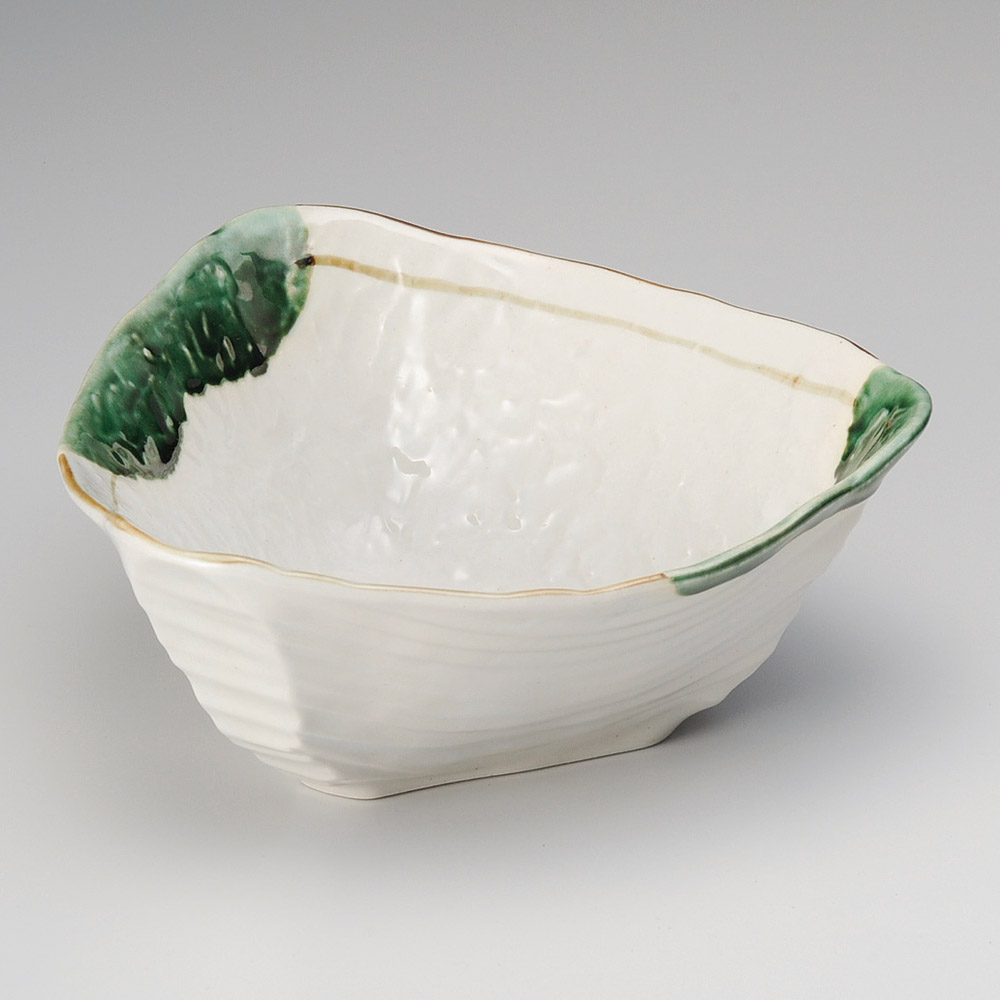 【1点販売/5点セット販売】強化セラミック 織部流し三角大鉢 (23&times;22.5&times;10cm) UTSUWA[27-7-717] 日本製 和食器 KYOEI陶器市 代引不可｜食器の通販 KYOEI