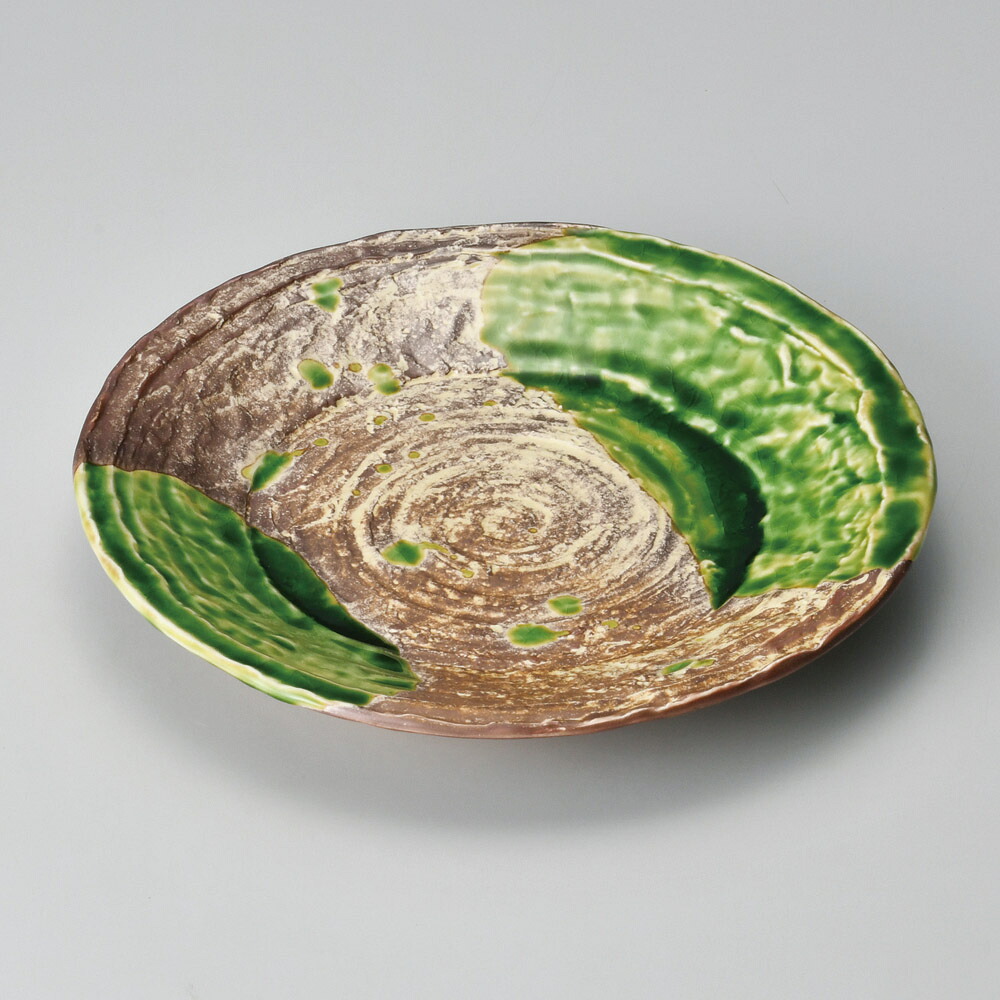 【1点販売/5点セット販売】強化セラミック 錆釉ヒワ流8.0丸皿 (24.5&times;3.4cm) UTSUWA[168-14-717] 日本製 和食器 KYOEI陶器市 代引不可｜食器の通販 KYOEI