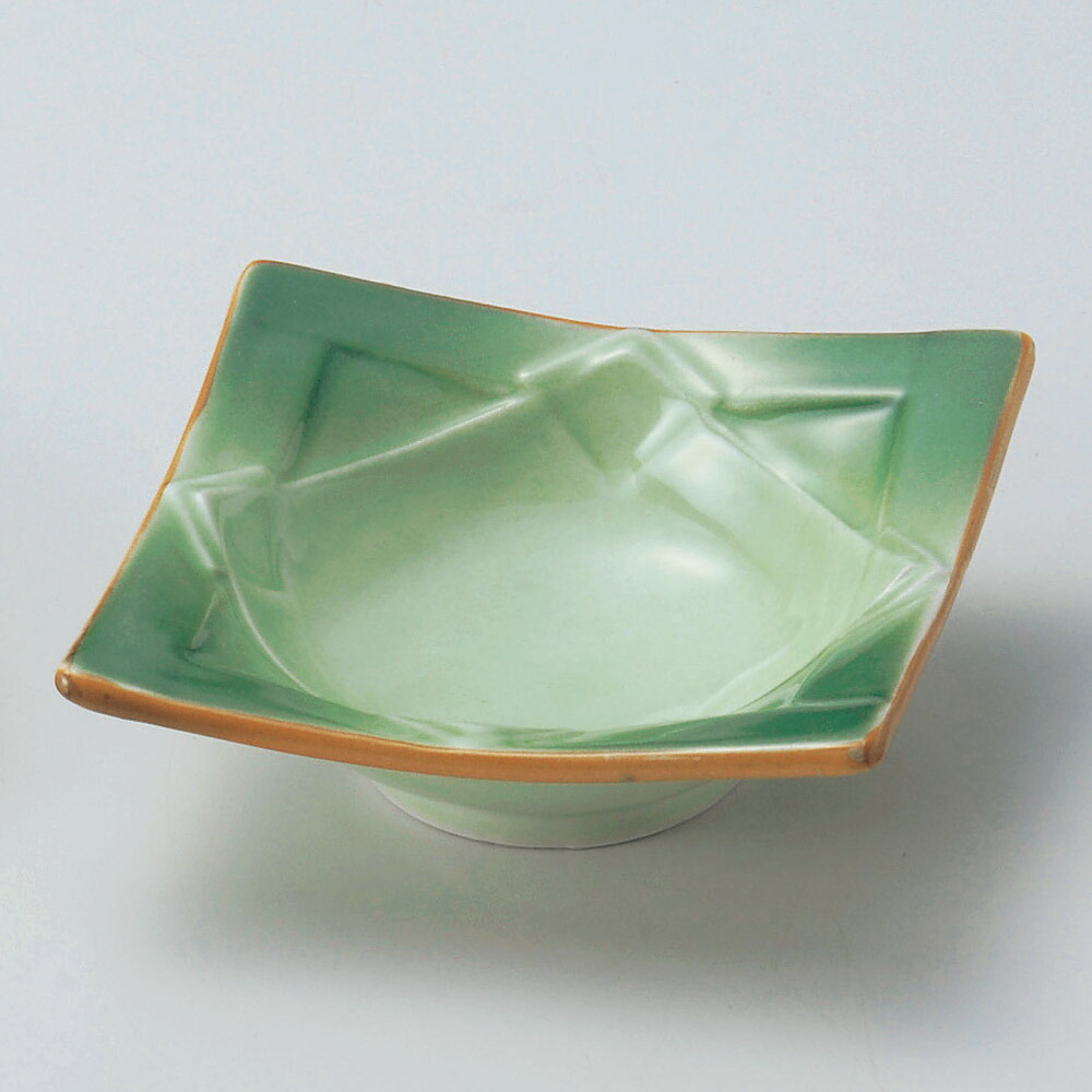 【5点セット販売】強化セラミック 緑彩松花堂皿 (11×11×3.8cm) UTSUWA[234-26-717] 日本製 和食器 KYOEI陶器市 代引不可