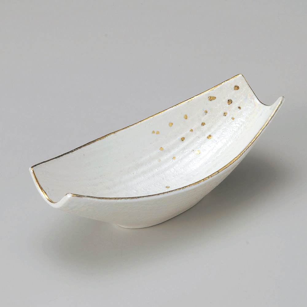 【1点販売/5点セット販売】強化セラミック 金吹雪小鉢 (17.3×8.1×5.5cm) UTSUWA[53-7-717] 日本製 和食器 KYOEI陶器市 代引不可