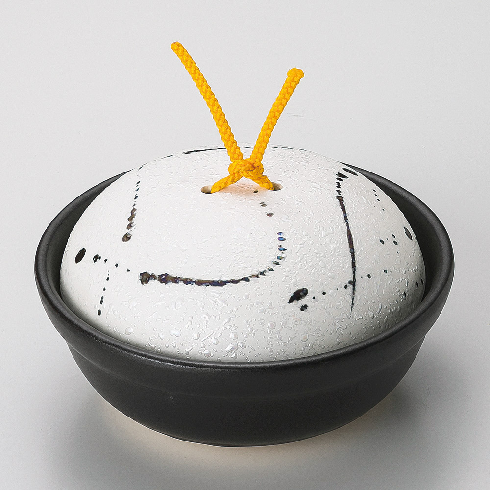 【1点販売/5点セット販売】蓋強化(直火OK) 黒飛ばしラスター会席鍋（大） (15.8&times;8.6cm) UTSUWA[366-17-527] 日本製 KYOEI陶器市 代引不可｜食器の通販 KYOEI