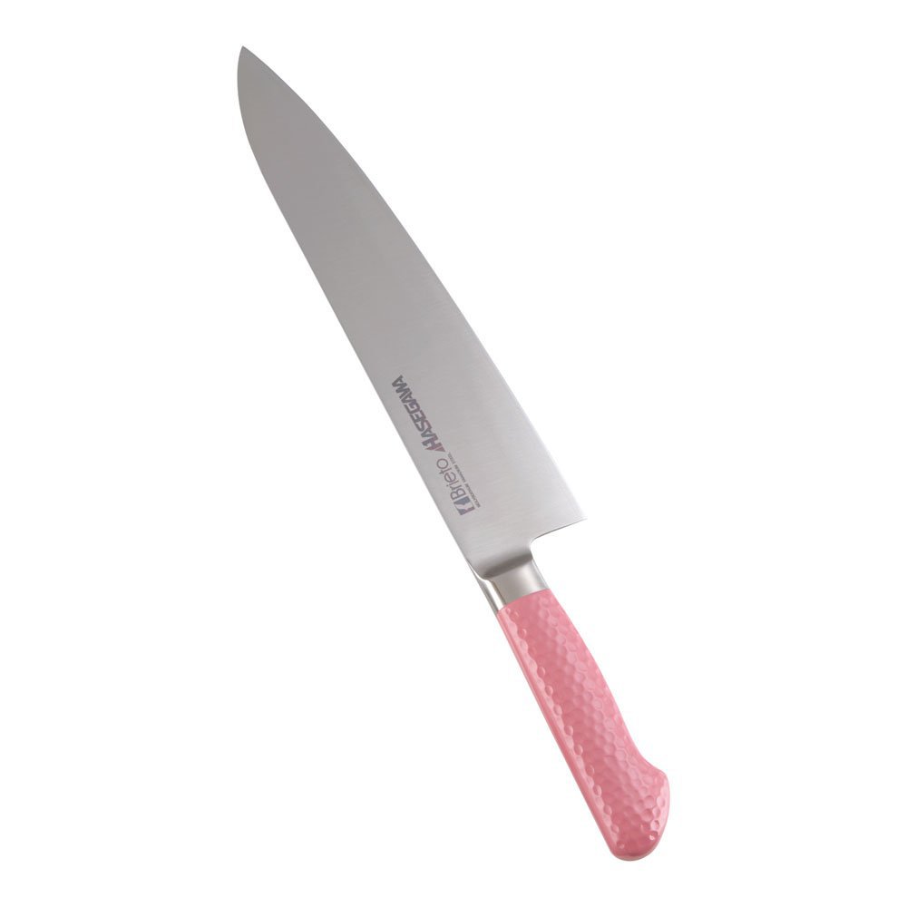 送料無料 包丁・ナイフ 抗菌カラー包丁　牛刀（両刃）　MGK-270　27cm　ピンク(1-0337-0508)