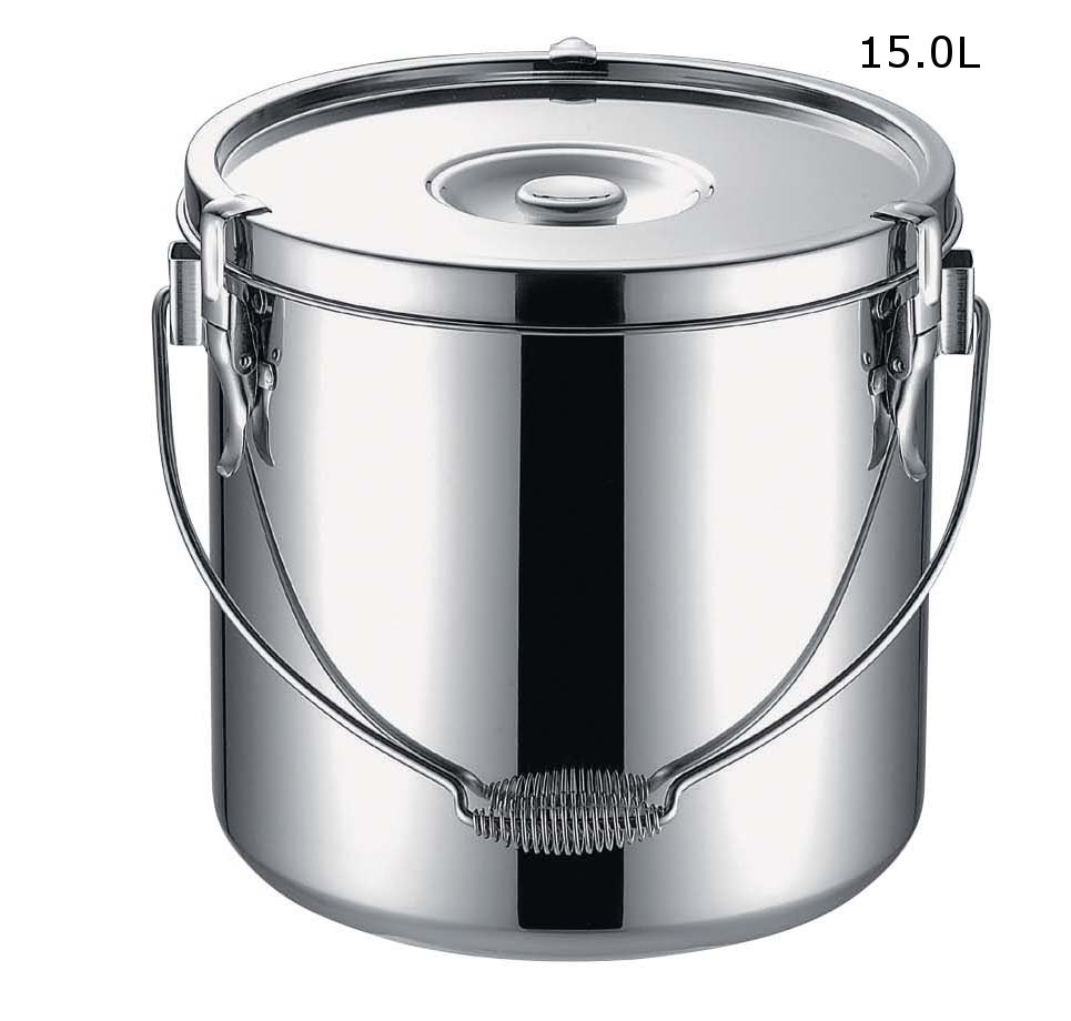 送料無料! IH対応　19-0クロムステンレス給食缶(汁食缶)15L・27cm(1-0191-0505)｜食器の通販 KYOEI