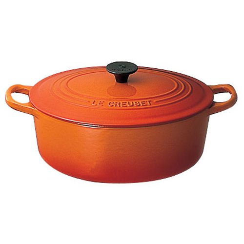 【送料無料】【IH対応】ル・クルーゼ(LE CREUSET) ココット・オーバル2502【27ｃｍ・オレンジ】(1-0086-0103)