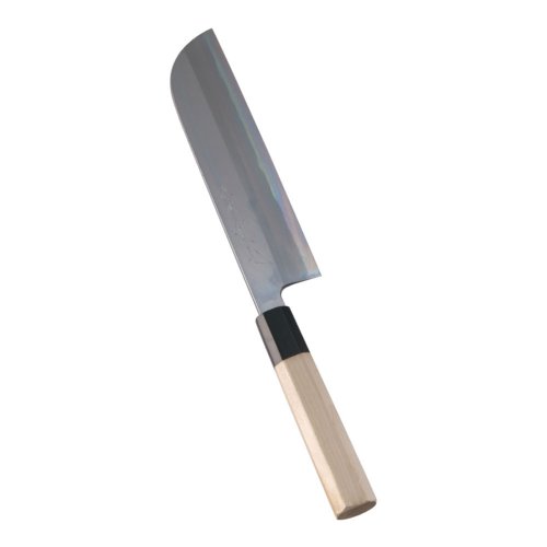 送料無料 包丁・ナイフ 堺實光　紋鍛　（青鋼） 鎌薄刃（片刃）包丁　19.5cm　(1-0299-0403)