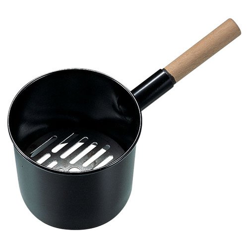 バーベキュー用品☆火起し (24cm) 木柄 鉄 ジャンボ火起し (鉄目皿付) 大 (1-0775-0301)