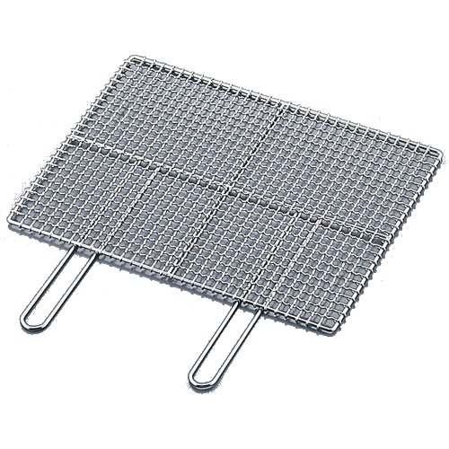 バーベキュー用品☆アミ (50cm) Ω業務用焼物網・タフロス (鉄・クロームメッキ) ダブル取手 50号 【ISF_TKG】(1-0781-0502)
