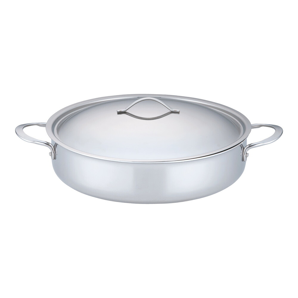 デバイヤー 18-10プライオリティ 外輪鍋 32cm (蓋付) 3693-32 IH対応 電磁調理器OK 18-10ステンレス プロ仕様 業務用 フタ付き 両手鍋 浅型鍋 (1-0022-0903) 30,209円