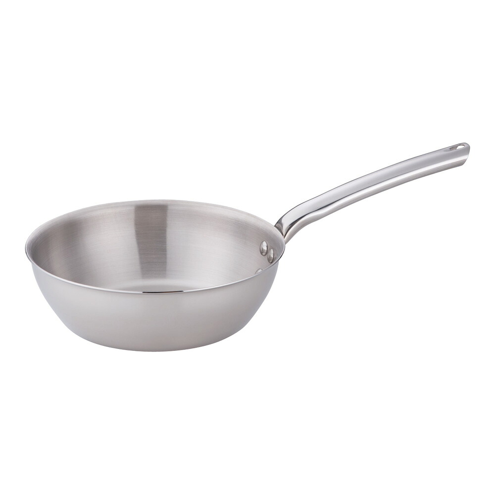 デバイヤー 18-10プライオリティ テーパーパン 24cm 3692-24 IH対応 電磁調理器OK 18-10ステンレス プロ仕様 業務用 片手鍋 深型フライパン (1-0022-1202)