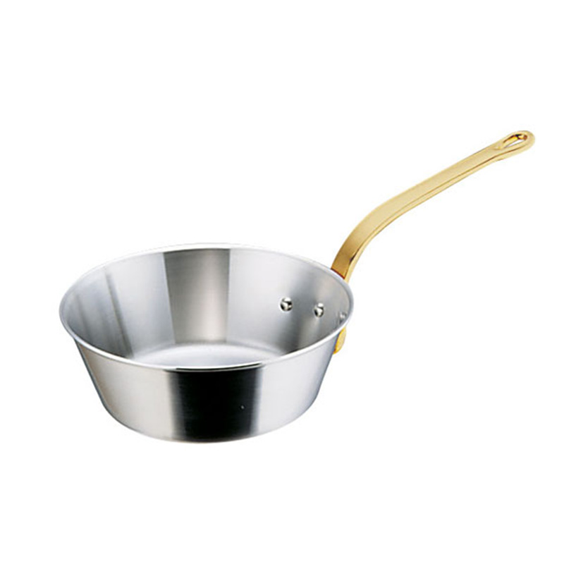 スーパーデンジ テーパーパン 24cm ステンレス 18クローム モリブデン鋼 業務用 プロ仕様 電磁調理器対応 なべ 調理用 IH対応 深鍋 単層極厚構造 ソース作り 片手鍋 高耐久性 (1-0013-0603)