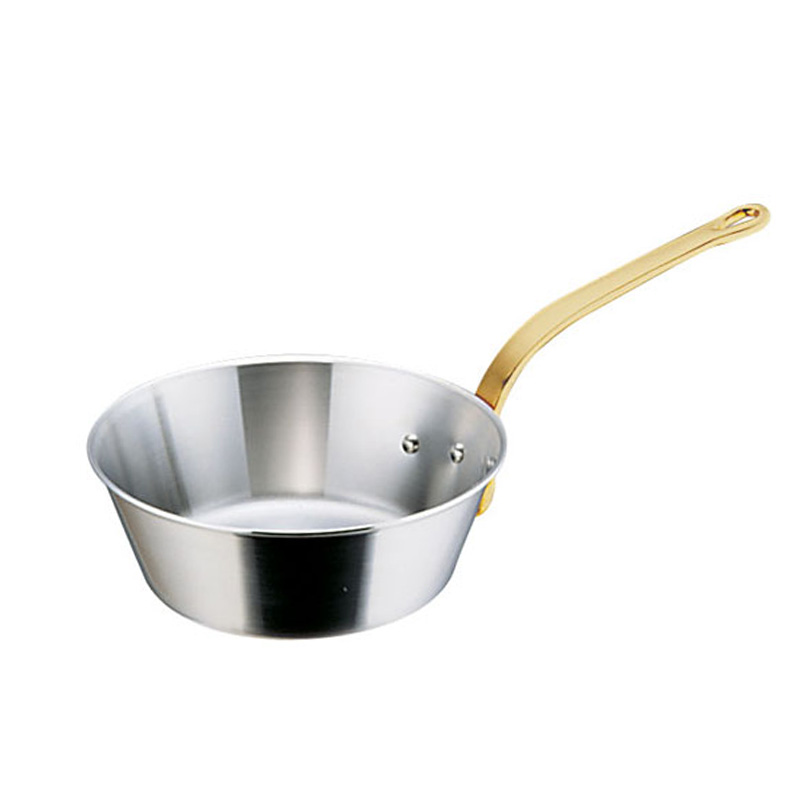 スーパーデンジ テーパーパン 27cm ステンレス 18クローム モリブデン鋼 業務用 プロ仕様 電磁調理器対応 なべ 調理用 IH対応 深鍋 単層極厚構造 ソース作り 片手鍋 高耐久性 (1-0013-0604)
