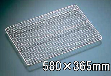 ステンレス　クリンプ目バットアミ 2枚取用（580×365mm） 業務用バット用網 スノコ 油切り 水切り (1-0131-0801)