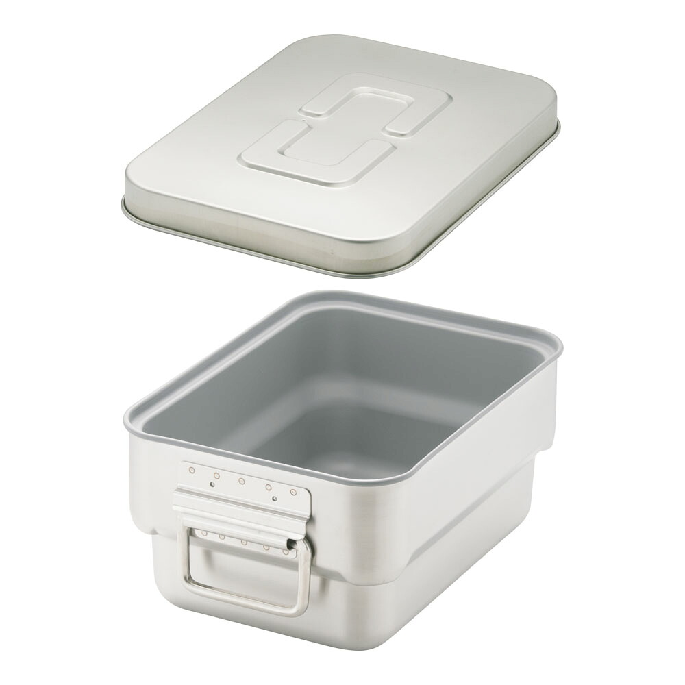 ステン マイルドボックスS 4L　SMB-04FM　フッ素加工 業務用 ステンレス製 オールステンレス角型二重食缶 コンテナ 厨房用品 (1-0148-0303)